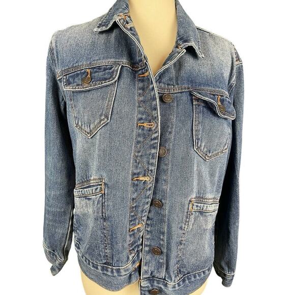PACSUN Denim Jean Jacket Women Size Small Large Pockets 100% Cotton - Picture 4 of 11